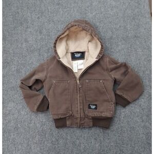 Walls Sherpa Lined Chore Coat Kids Small Regular Brown Canvas Blizzard Pruf
